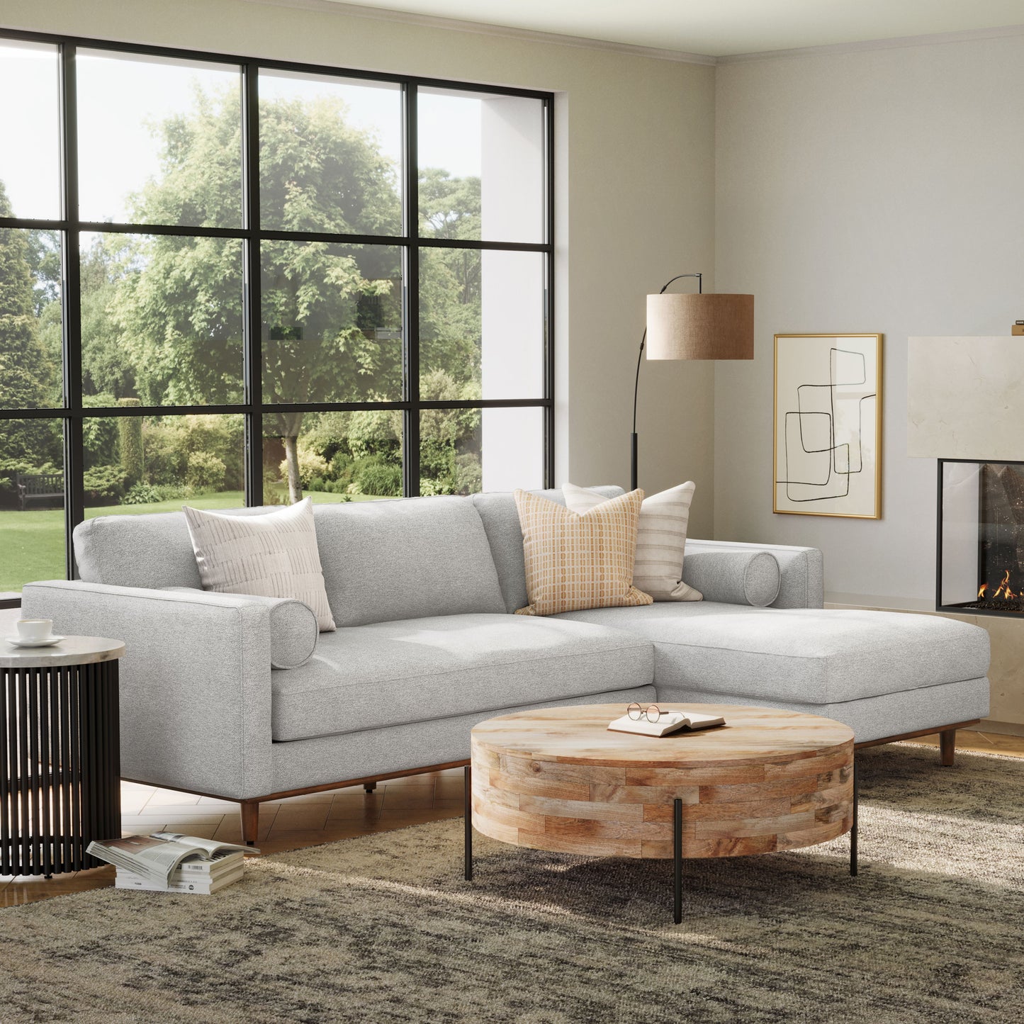 Morrison - Right Sectional Sofa - Mist Gray