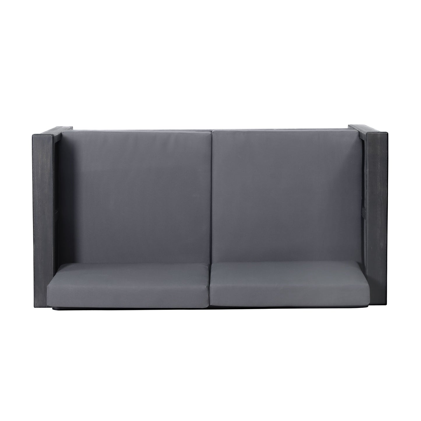 Acacia Wood Loveseat And Coffee Table Set With Cushions - Gray