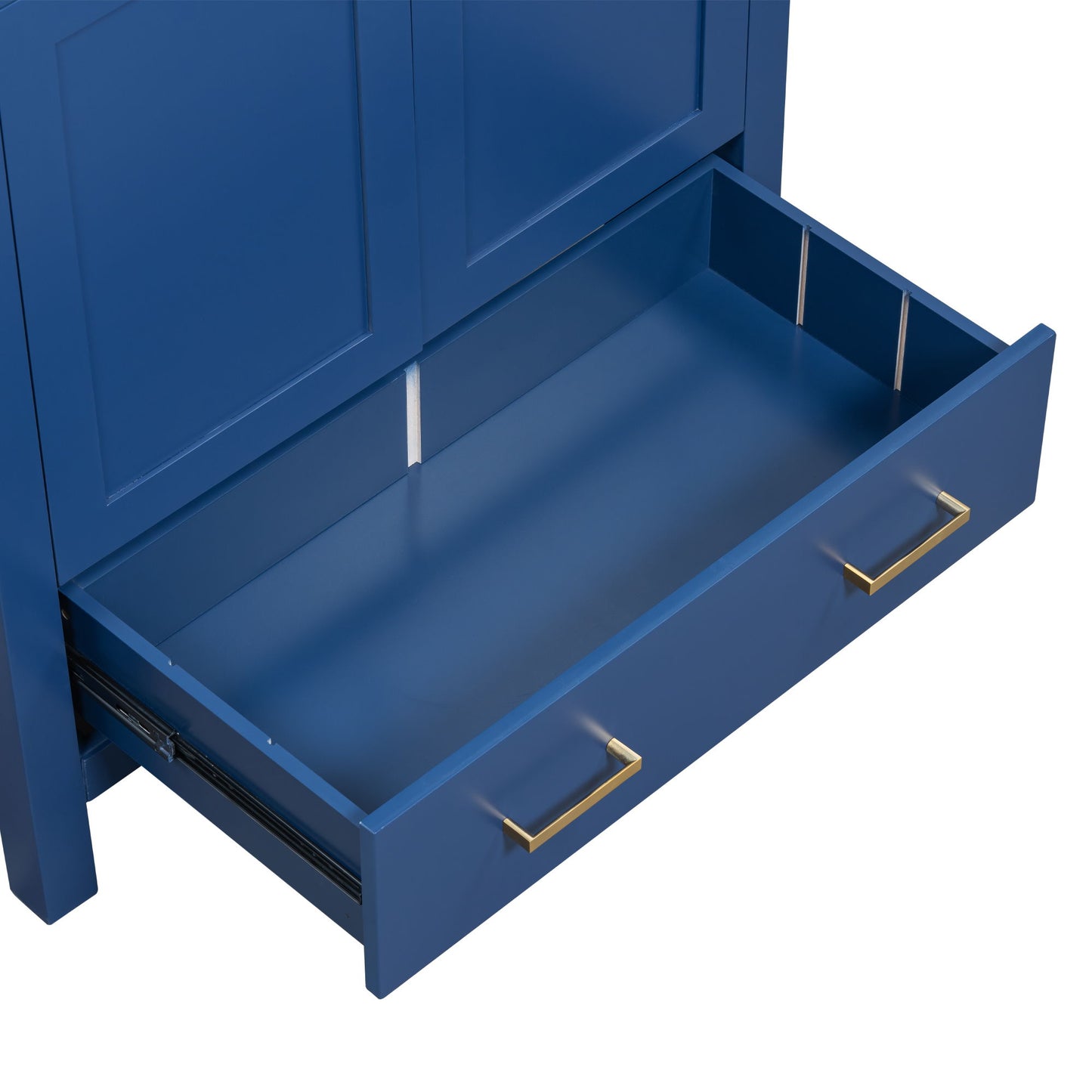Bathroom Vanity With Single Sink, Combo Cabinet Undermount Sink, Bathroom Storage Cabinet With 2 Doors And A Drawer, Soft Closing, Multifunctional Storage, Solid Wood Frame - Blue