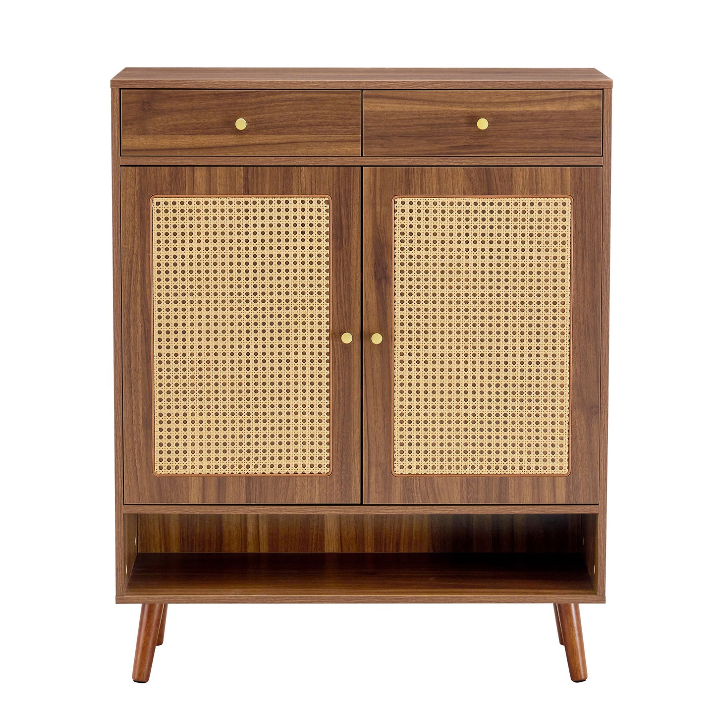 Multi Functional Modern Minimalist Shoe Cabinet Perfectly Blends Into Nordic, Japanese, And Industrial Style Homes - Walnut