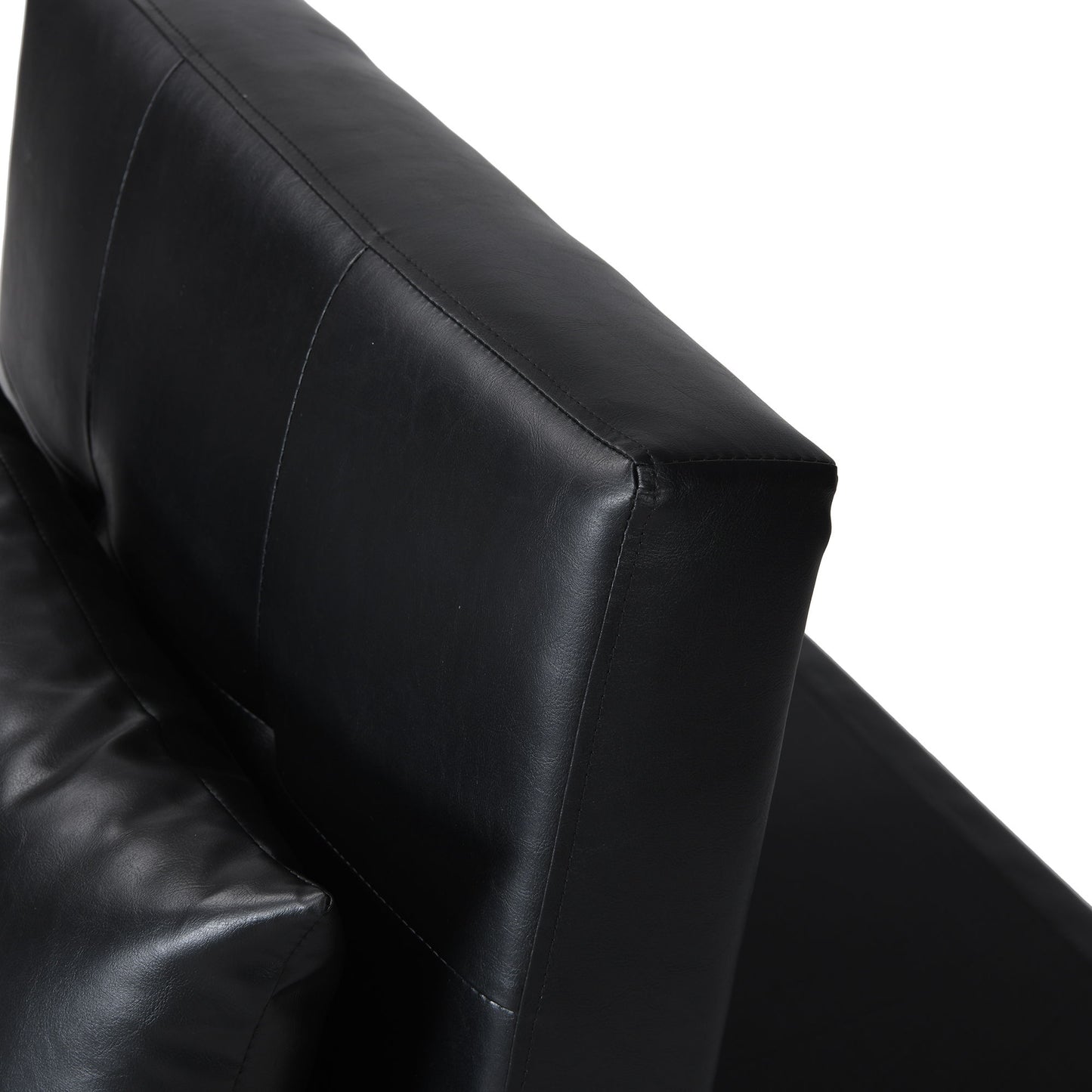 Folding Ottoman Sofa Bed Multi Functional Space Saving Design - Black