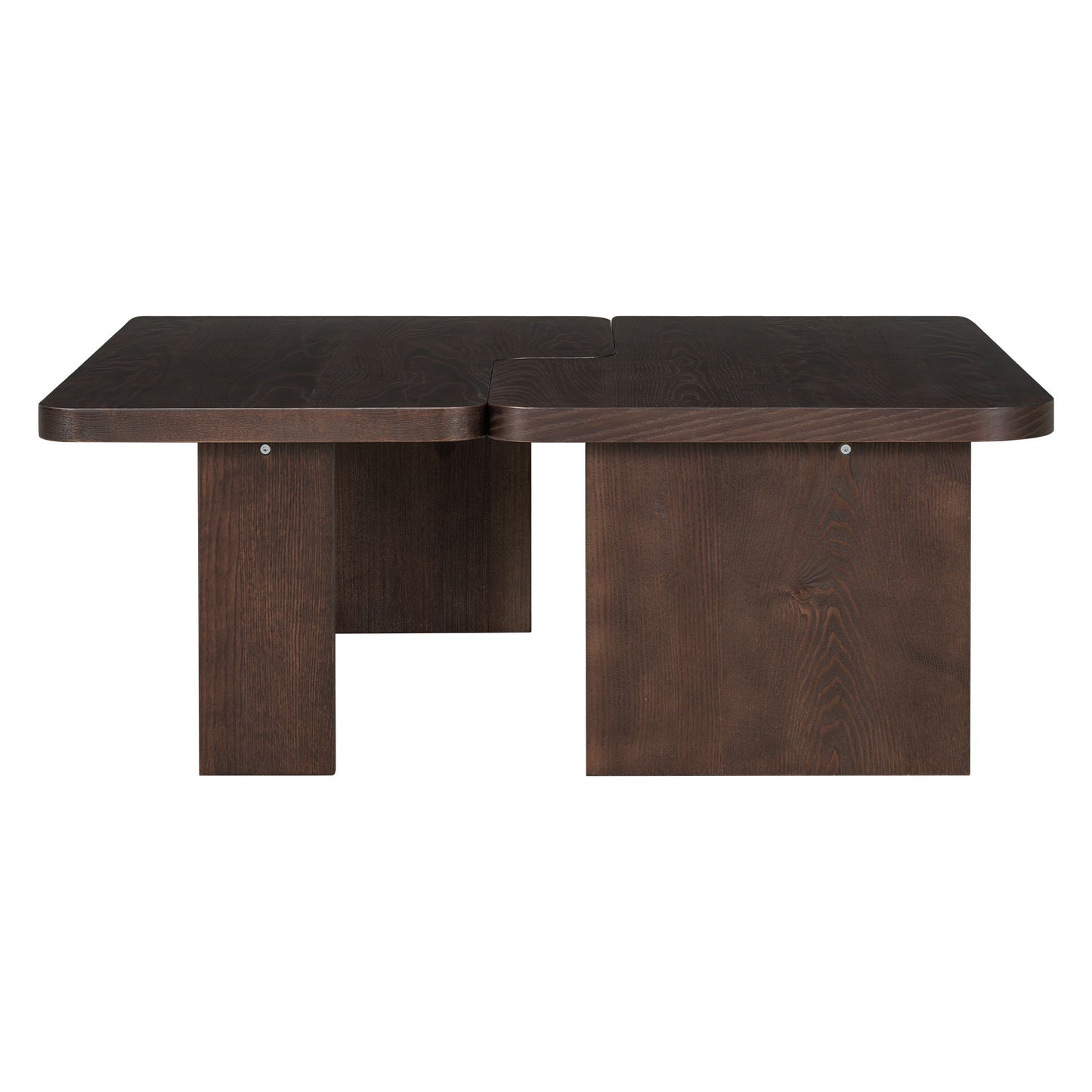 Modern Minimalist Coffee Table Set, Rectangle Coffee Table With Splicing Design, Multifunctional Combination Table For Living Room - Espresso