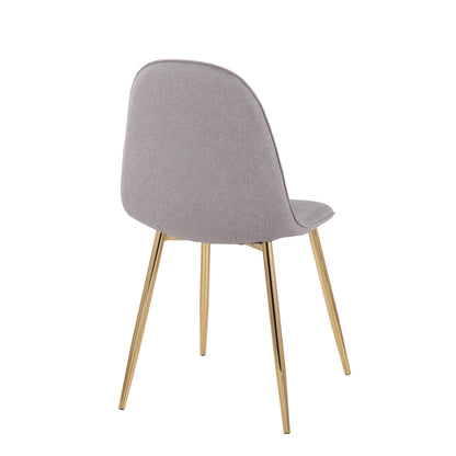Pebble - Contemporary Chair (Set of 2) - Gold / Light Gray