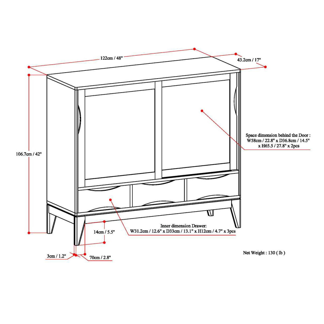 Harper - Medium Storage Cabinet - White