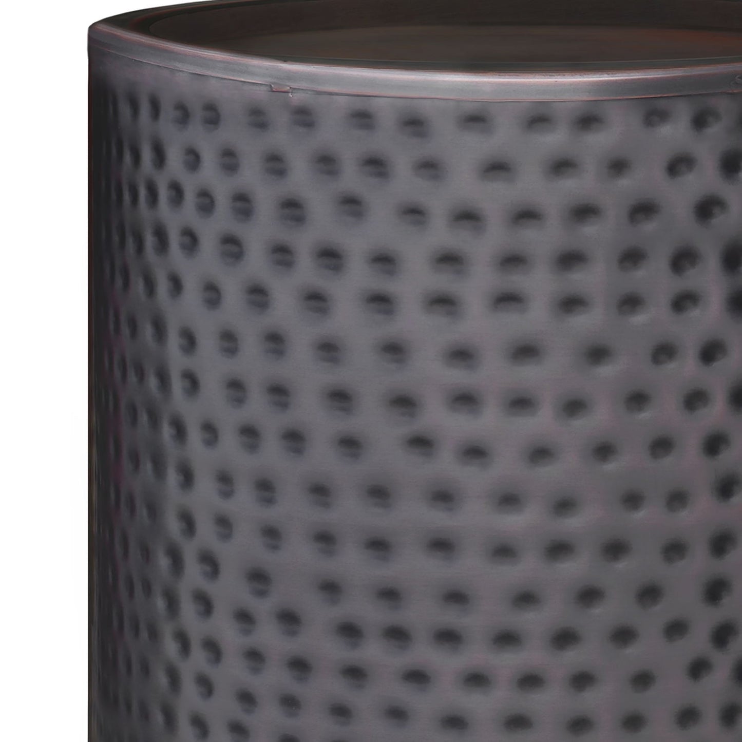 Corbin - Metal Side Table - Hammered Antique Copper - Black