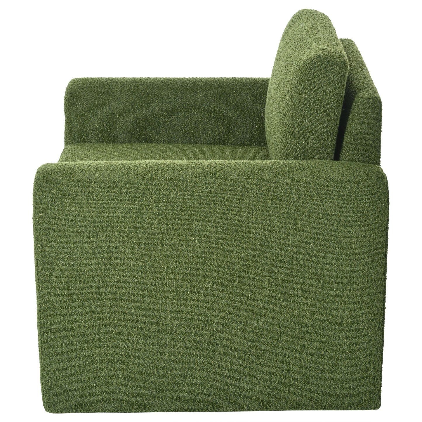 Modern Boucle Upholstered Accent Chair Sturdy Support & Luxurious Comfort Solid, Manufactured Wood - Green