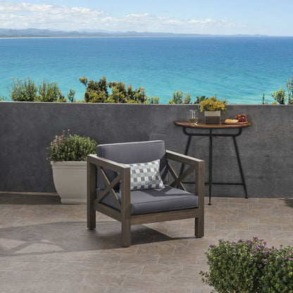 Brava - Modern Club Chair With Water Resistant Cushions - Gray