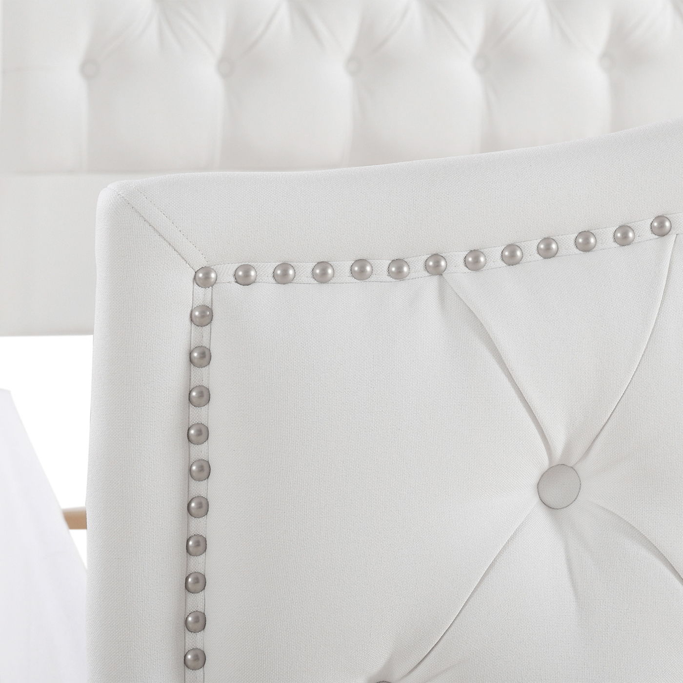 Marcella - Queen Upholstered Shelter Headboard Bed Set - Bright White
