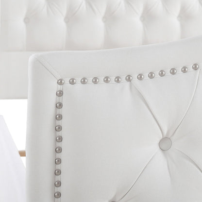 Marcella - Queen Upholstered Shelter Headboard Bed Set - Bright White