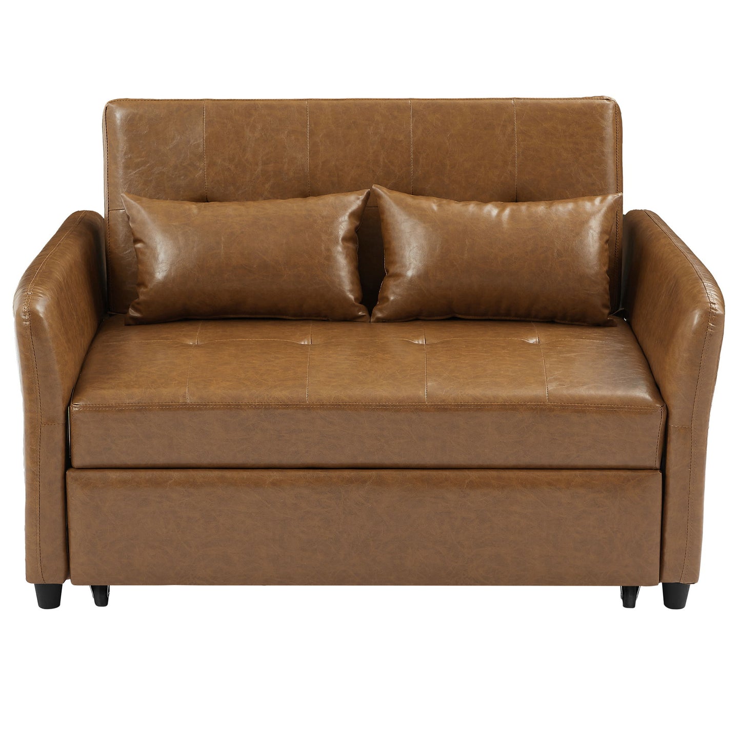 Convertible Sleeper Bed, Adjustable Oversized Armchair With 3 USB Ports For Small Space - Brown