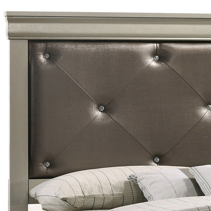 Queen Bed Elegantly Designed Transitional - Champagne