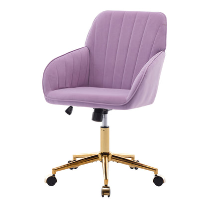 Ergonomic Swivel Office Chair With Backrest, Adjustable And Comfortable For Long Sitting - Lilac