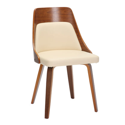 Anabelle - Mid-Century Modern Dining / Chair (Set of 2) - Walnut / Cream