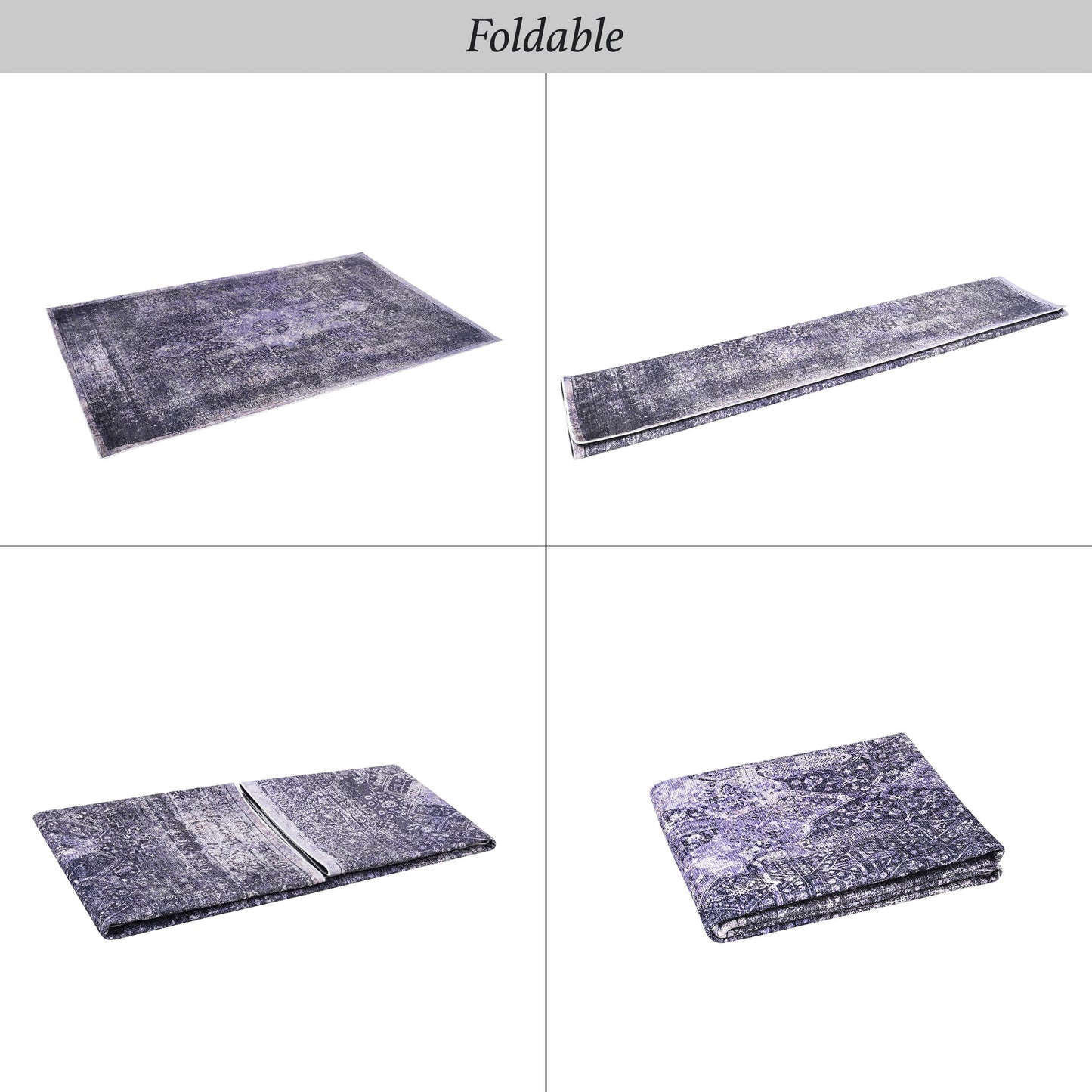 Maval - 4' X 6' Area Rug Washable - Anthracite
