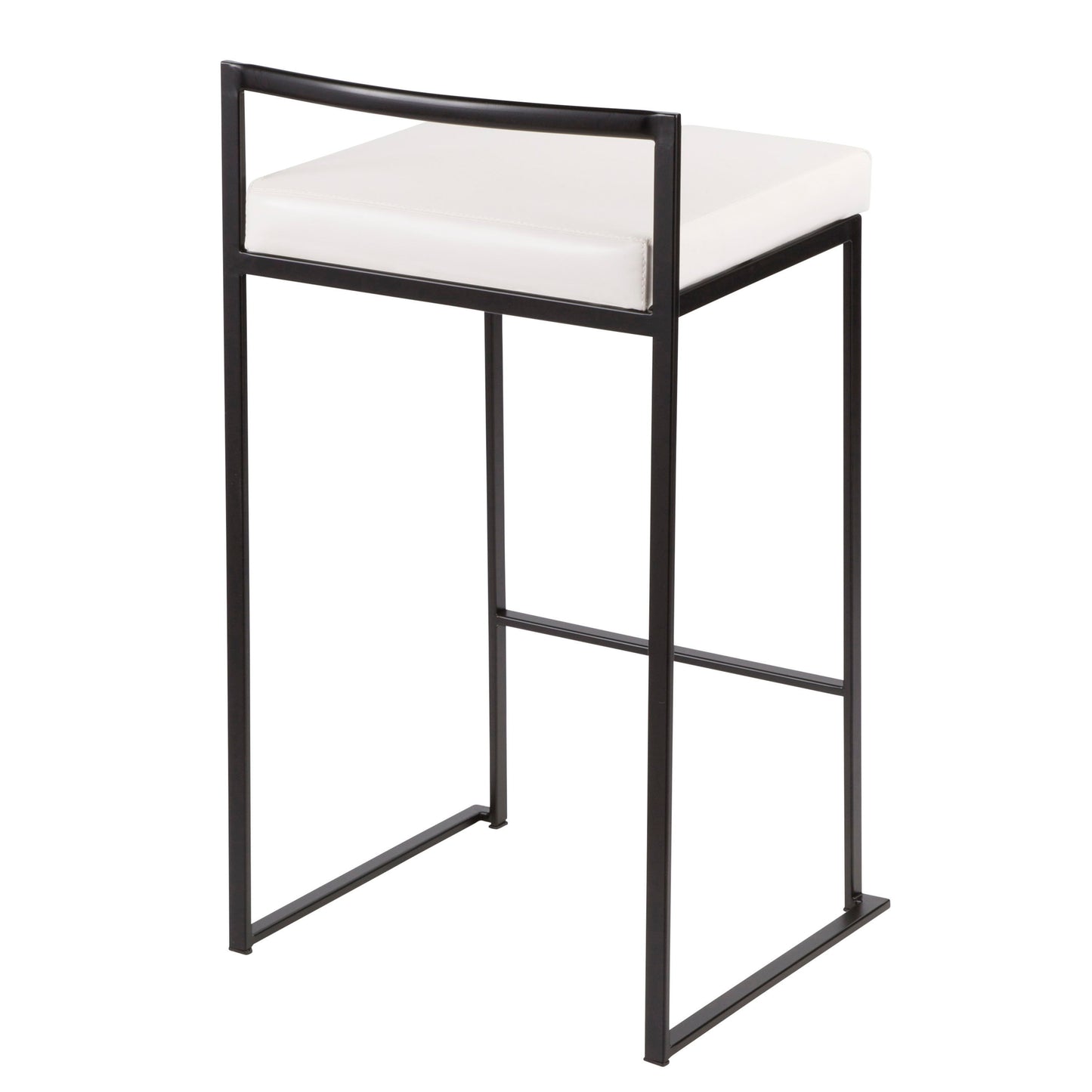 Fuji - Contemporary Stackable Counter Stool (Set of 3) - Black / White