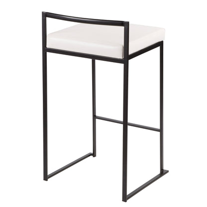 Fuji - Contemporary Stackable Counter Stool (Set of 3) - Black / White