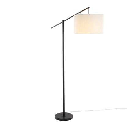 Casper - Contemporary Floor Lamp - Matte Black / Natural