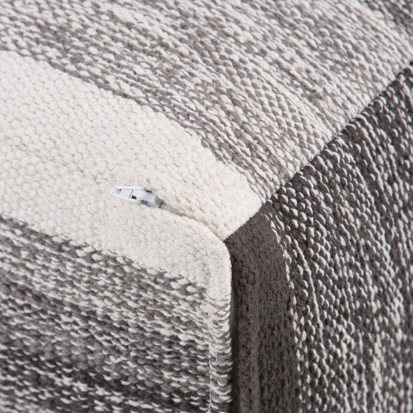 Naya - Cube Pouf - Patterned Gray Melange