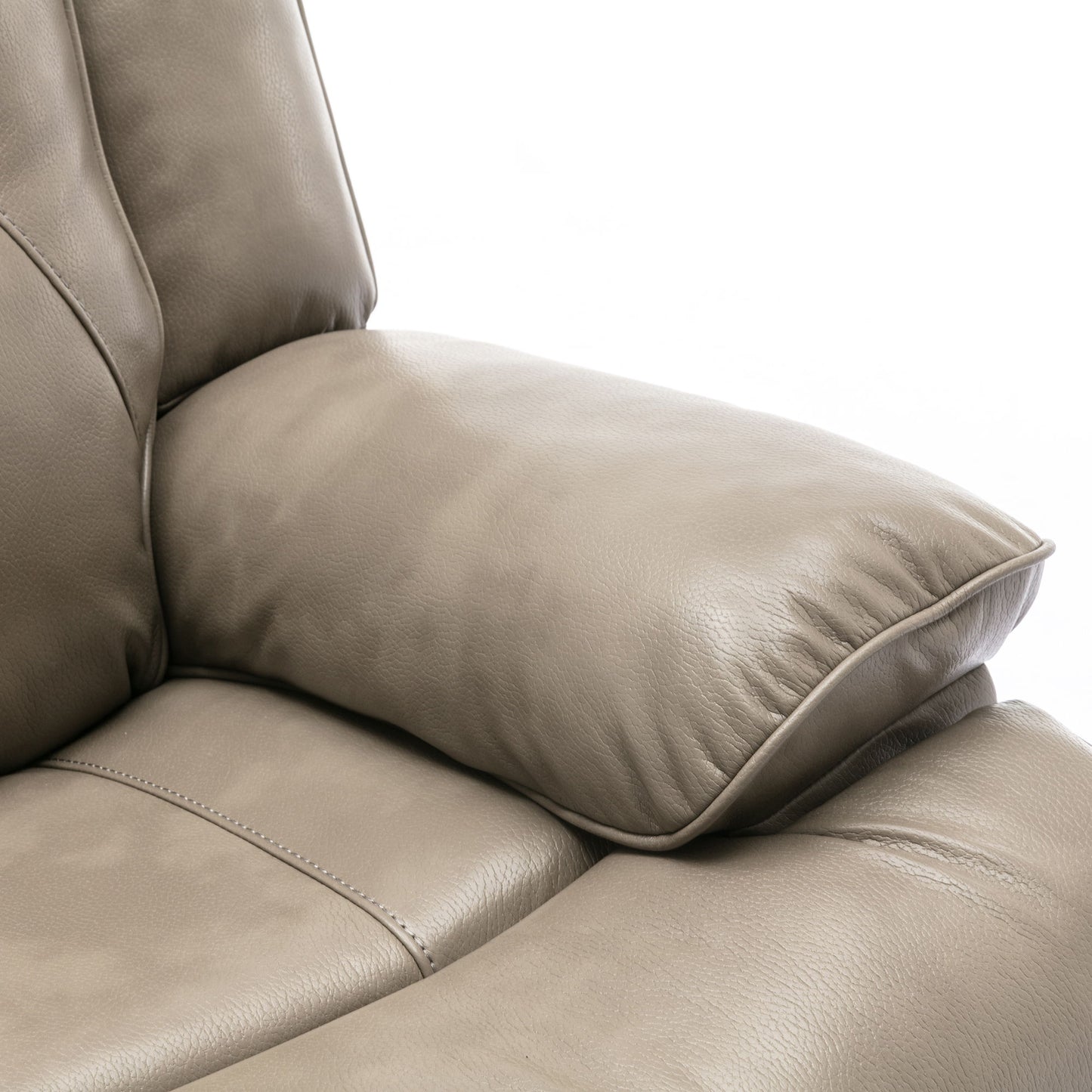 3 Seater Home Theater Recliner Manual Recliner Chair With A Led Light Strip Two Built-In Cup Holders For Living Room - Gray