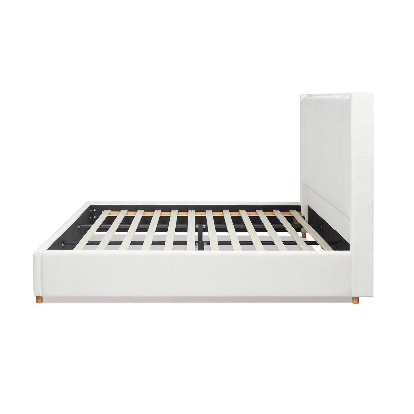 Miramar - King Cushion Back Headboard Platform Bed Frame - Antique White