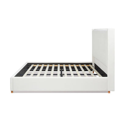 Miramar - King Cushion Back Headboard Platform Bed Frame - Antique White