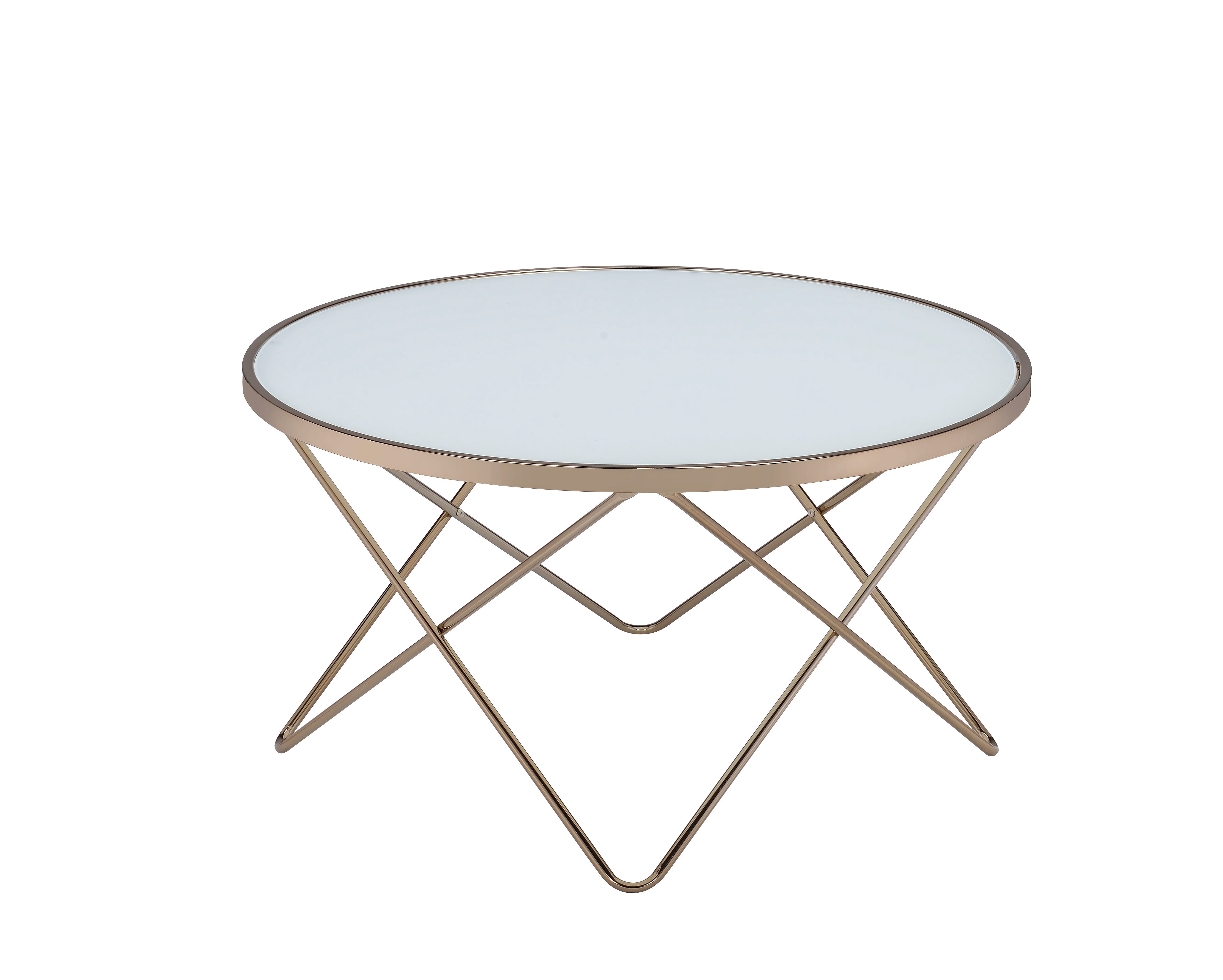 Valora - Glass Top Coffee Table - Champagne