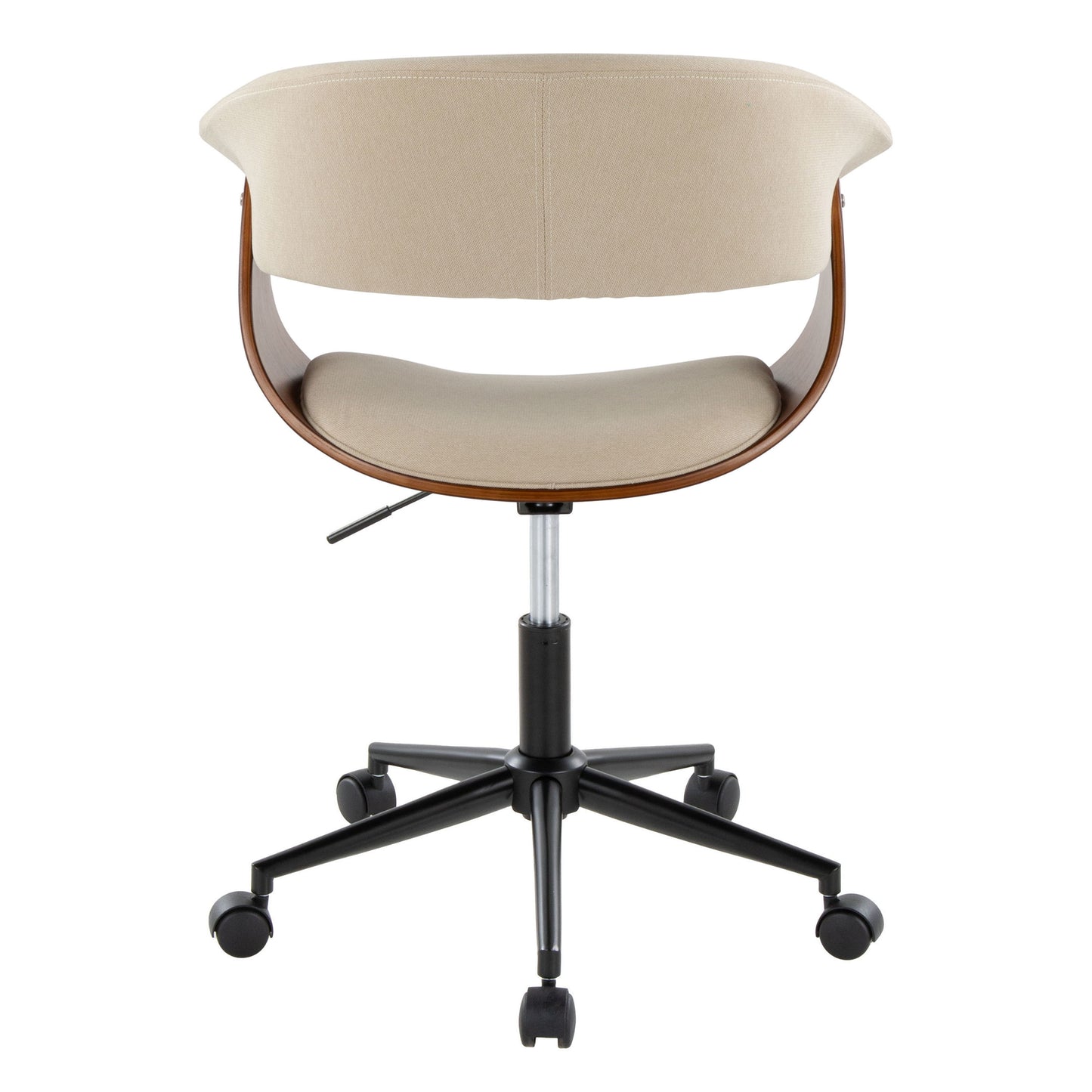 Vintage Mod - Mid-Century Modern Office Chair - Black / Walnut / Cream