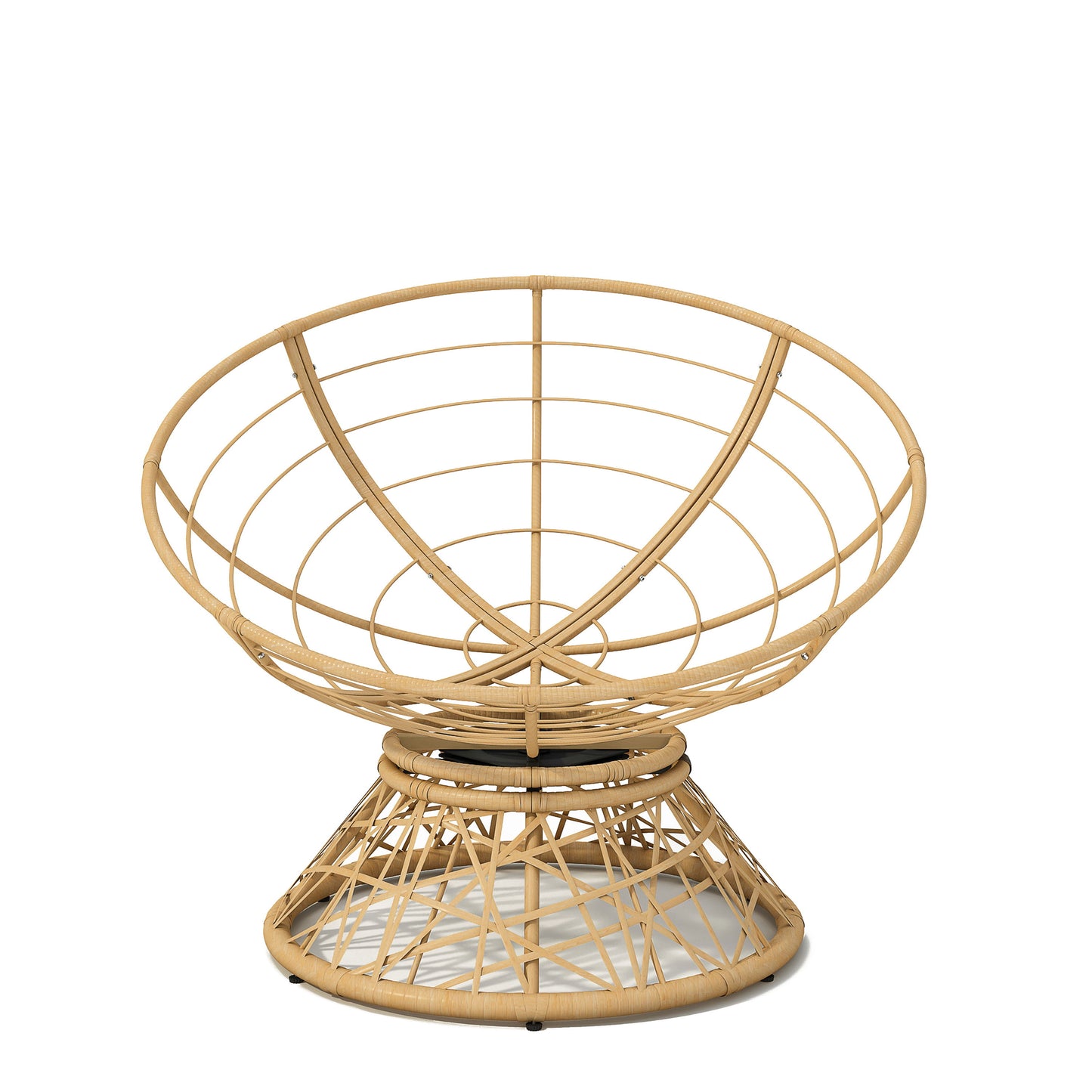 Ergonomic Wicker Chair With Cloud Thick Density Cushion, 3 Proof Cover High Capacity Iron Frame Fluid 360ÔøΩÔøΩÔøΩÔøΩÔøΩÔøΩÔøΩÔøΩÔøΩÔøΩÔøΩÔøΩÔøΩÔøΩÔøΩ Swivel - Beige / Natural