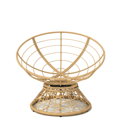 Ergonomic Wicker Chair With Cloud Thick Density Cushion, 3 Proof Cover High Capacity Iron Frame Fluid 360ÔøΩÔøΩÔøΩÔøΩÔøΩÔøΩÔøΩÔøΩÔøΩÔøΩÔøΩÔøΩÔøΩÔøΩÔøΩ Swivel - Beige / Natural