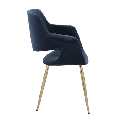 Vintage Flair - Glam / Art Deco Chair (Set of 2) - Gold / Blue