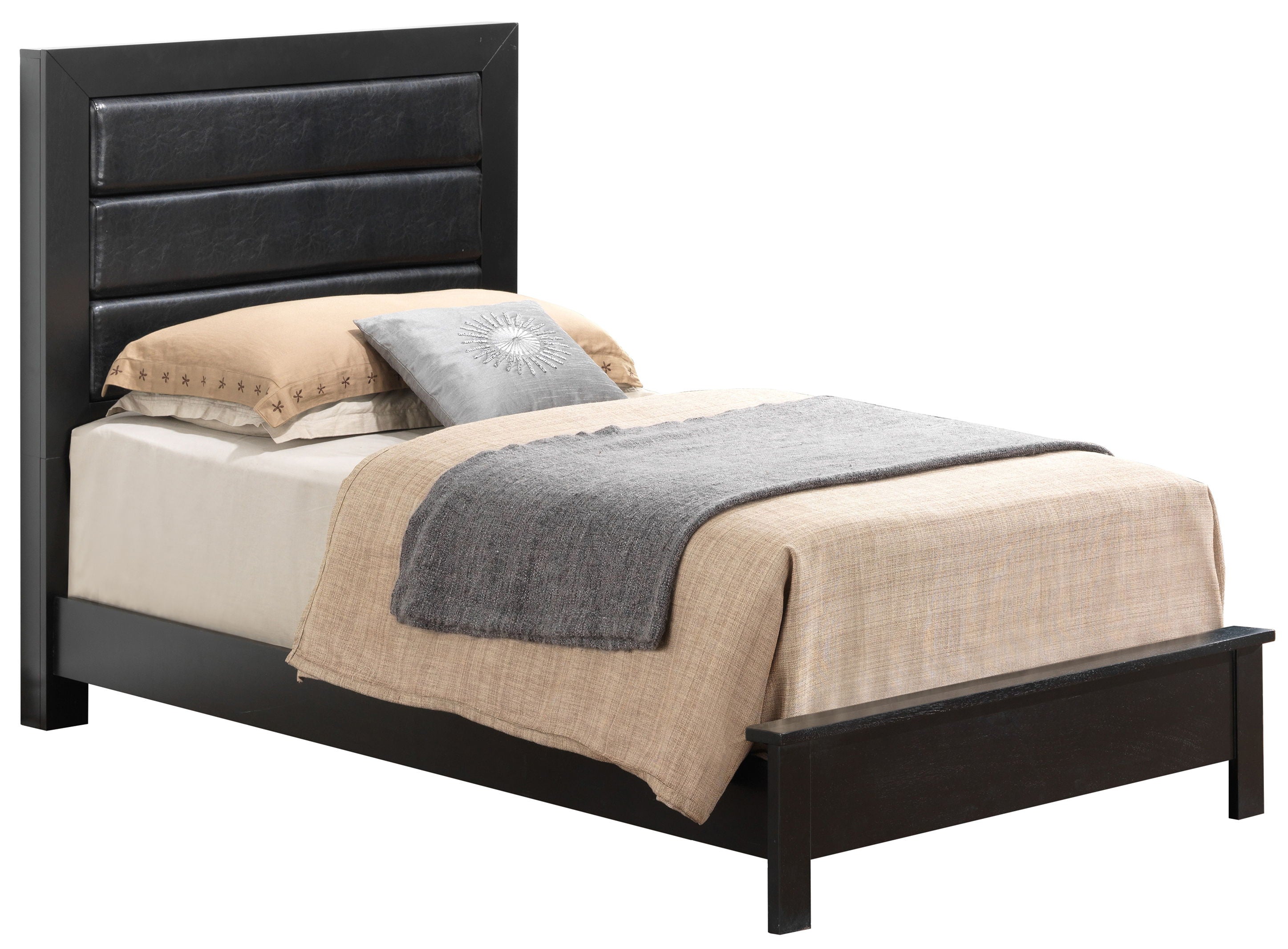 Stylish Transitional Twin Bed - Black
