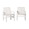 Modern Chevron Patio Chairs (Set of 2) - White Wash