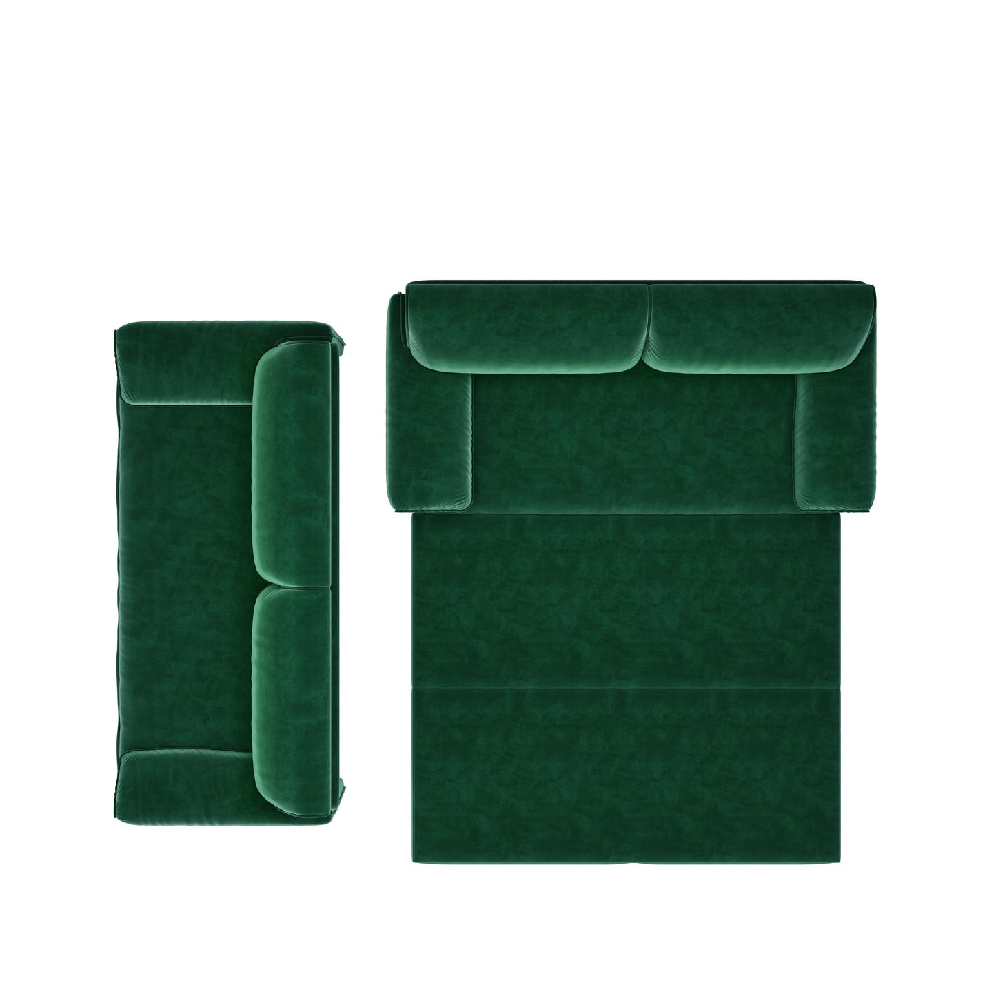 Queen Pull Out Sofa Bed, 3 In 1 Convertible Sleeper Sofa With Side Storage Multifunctional Velvet Loveseat Bed For Living Room - Green