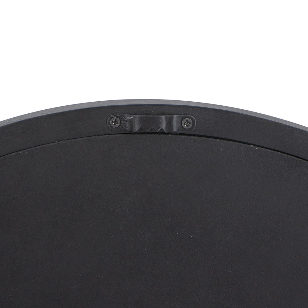 Circle Wall Mirror With Wooden Frame, Wall Mirror For Living Room - Black
