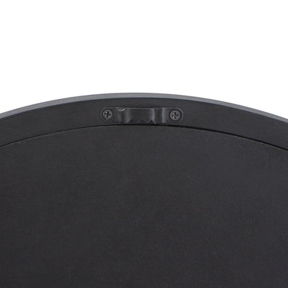 Circle Wall Mirror With Wooden Frame, Wall Mirror For Living Room - Black