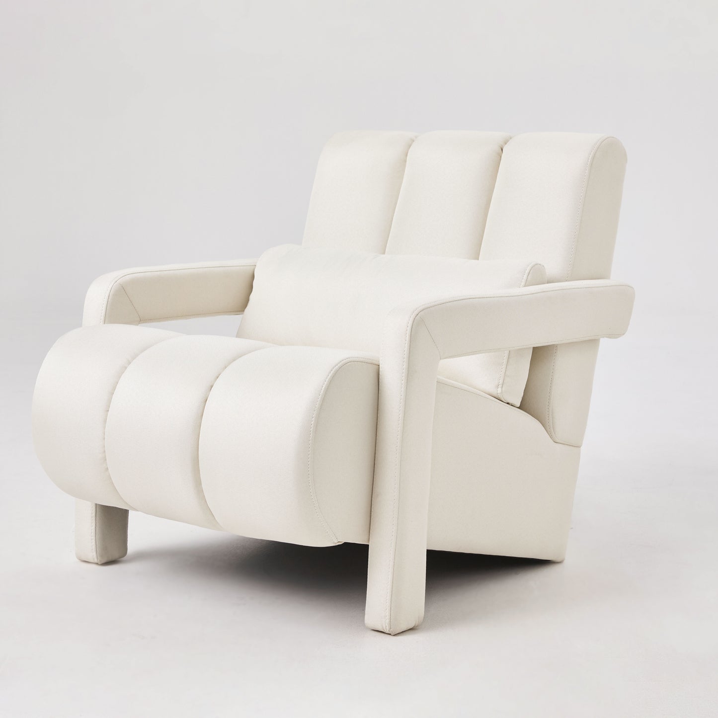 Modern Upholstered Accent Chair, Comfortable Linen Fabric With A Pillow For Living Room - Beige