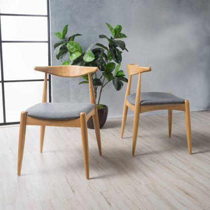 Candescent - Dining Chair With Curved Back And Wood Frame (Set of 2) - Gray
