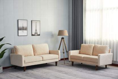 Stationary Loveseat - Beige