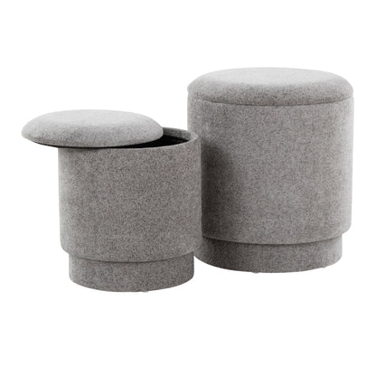 Marla - Upholstered Contemporary Ottoman Set - Gray