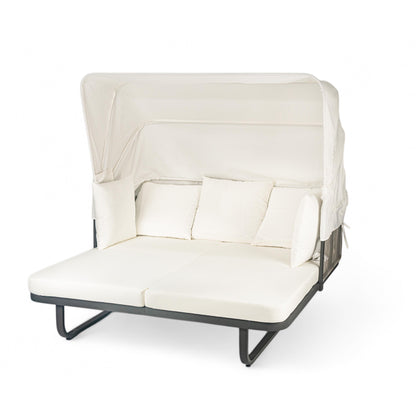 Outdoor Patio Daybed Rattan Daybed Outdoor Sunbed With Detachable Pillows For Patio, Backyard, Pool - Beige