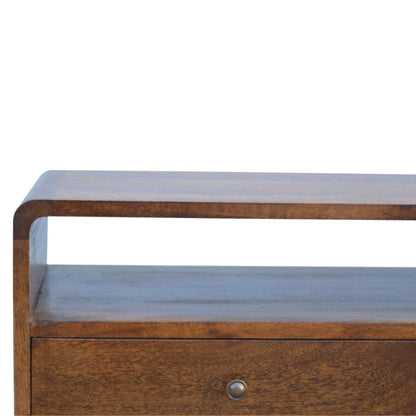 Curved Media Unit - Chestnut