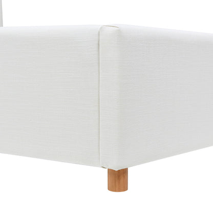 Miramar - King Cushion Back Headboard Platform Bed Frame - Antique White