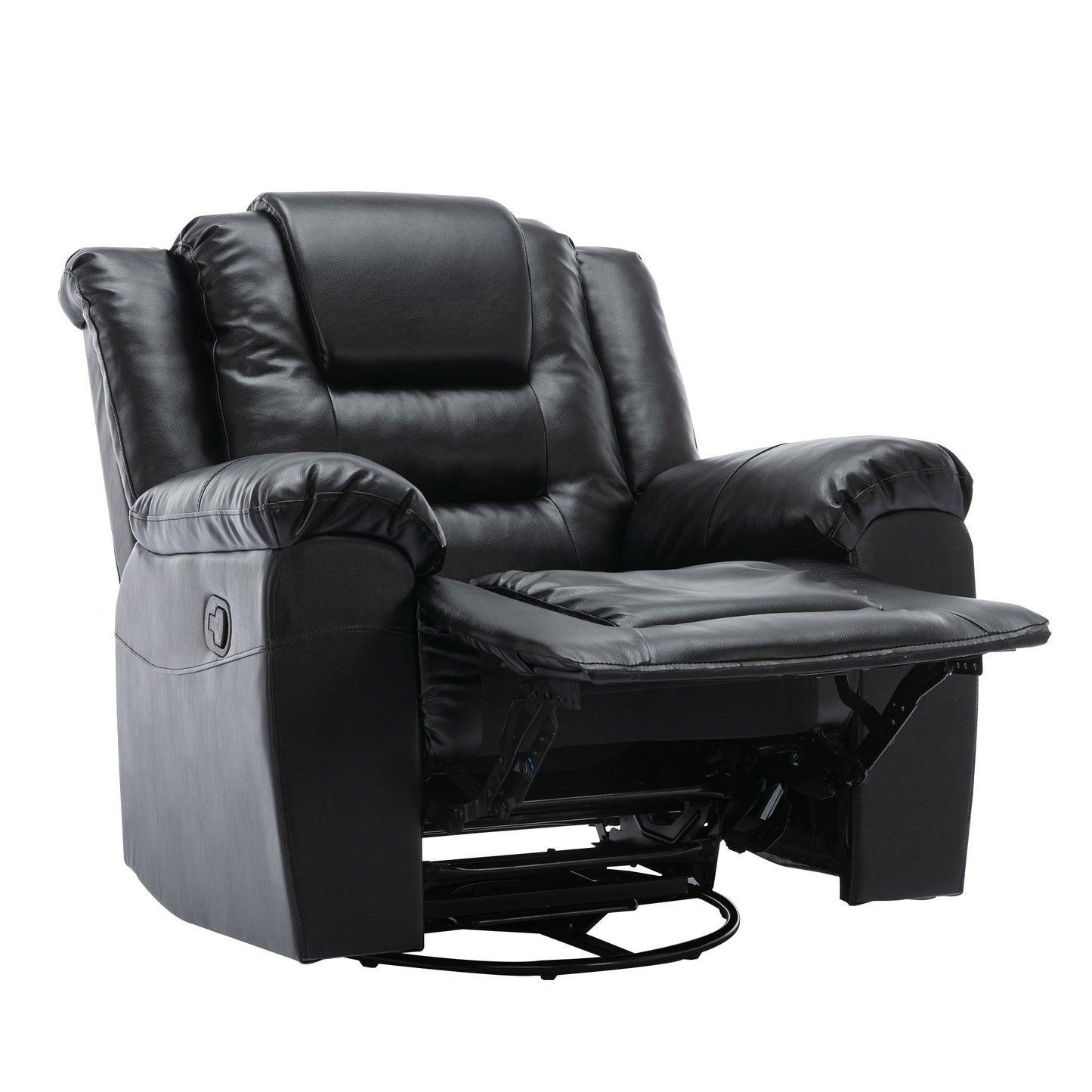 360ÔøΩÔøΩ swivel And Rocking Home Theater Recliner Manual Recliner Chair With Wide Armrest For Living Room - Black