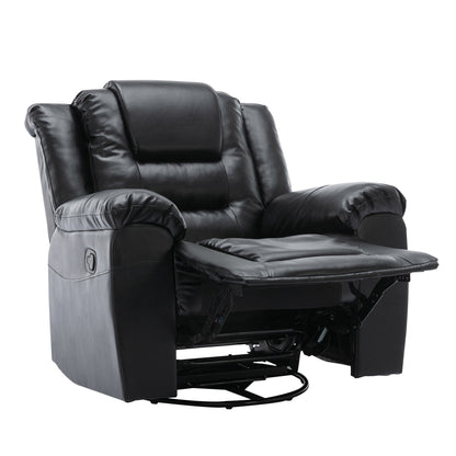 360ÔøΩÔøΩ swivel And Rocking Home Theater Recliner Manual Recliner Chair With Wide Armrest For Living Room - Black