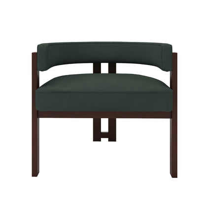 Modern Accent Chair Teddy Upholstered Armchair With Open Back 3 Legs Barrel Dining Chair Comfy Side Chair (Set of 2) - Emerald