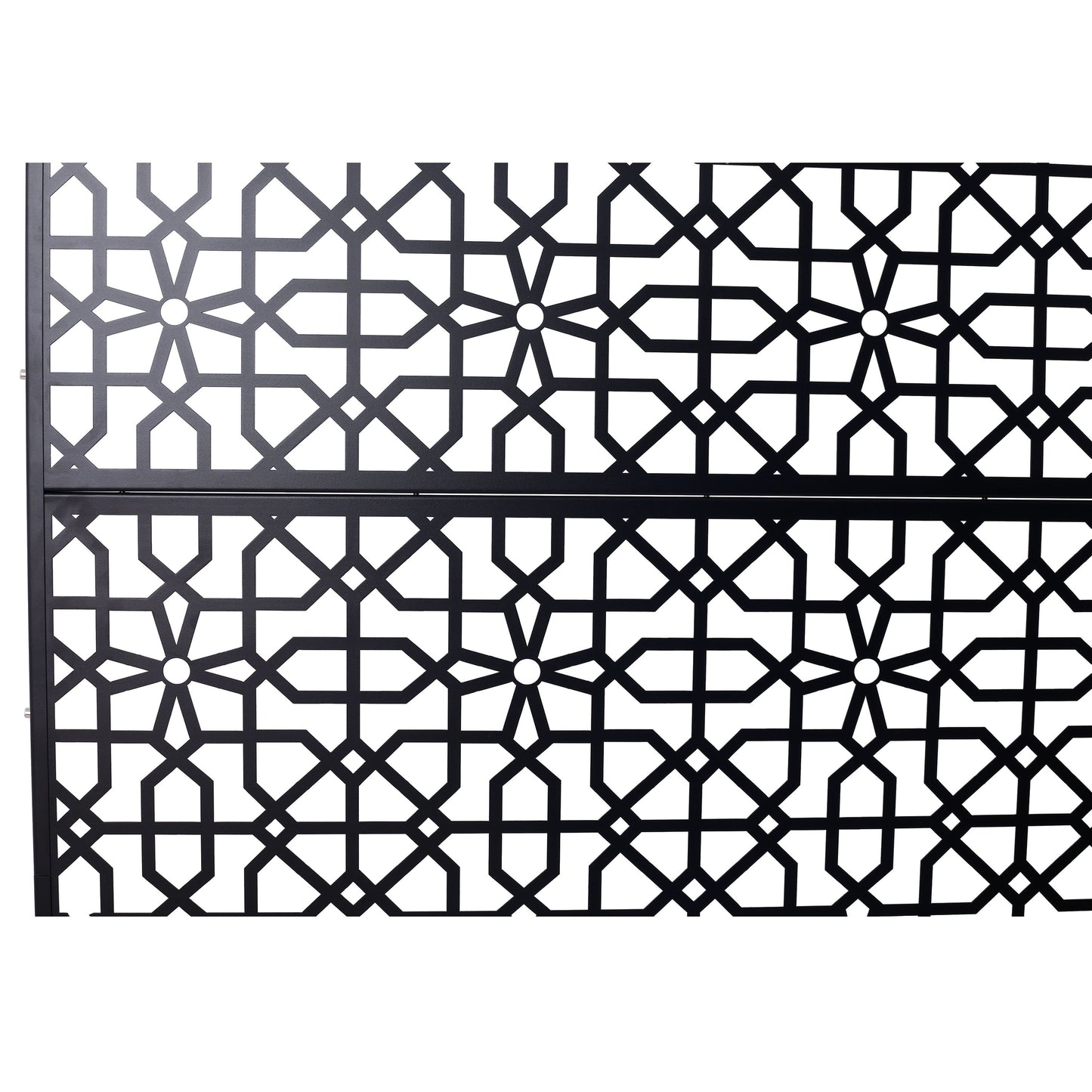 Outdoor & Indoor Privacy Screen Metal Privacy Screen Freestanding Decorative Privacy Screen Steel - Black