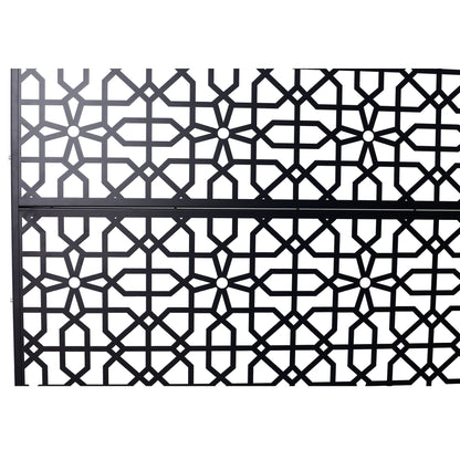 Outdoor & Indoor Privacy Screen Metal Privacy Screen Freestanding Decorative Privacy Screen Steel - Black