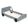 Twin Size Car Shaped Platform Bed With Wheels - Gray