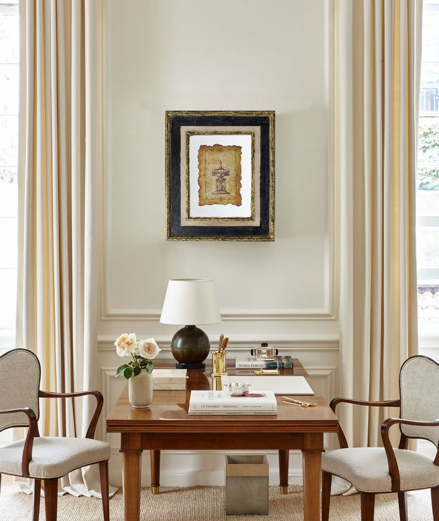 Lucian - Framed Antiqued Sculpture Print (Set of 2) - Multicolor
