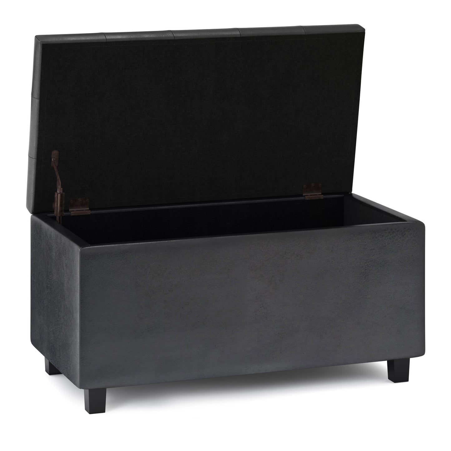 Cosmopolitan - Storage Ottoman - Distressed Black
